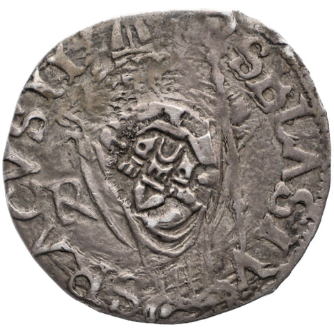 1581-1594 Republic of Dubrovnik (Ragusa) Countermarked Silver Dinar, "Saint" Type Coin