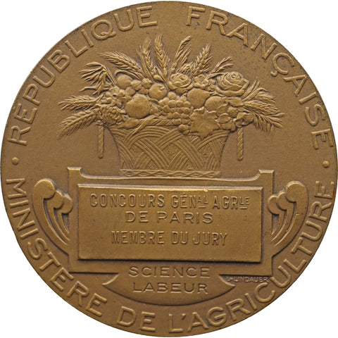 Pre-1940-Third Republic Agricultural Medal – Jury Member of the Paris Agricultural Competition