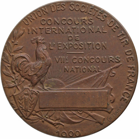 1900 Union des Sociétés de Tir de France Medal - Bronze