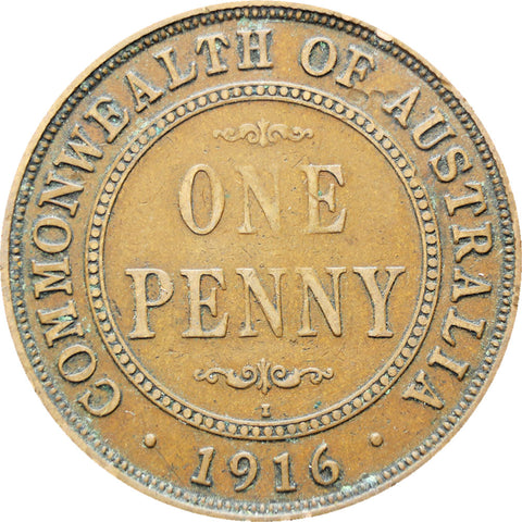 Australia 1916 One Penny George V Coin