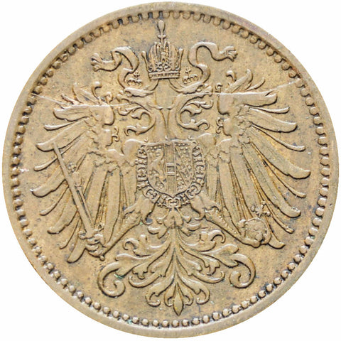 Austria Habsburg 1894 One Heller Franz Joseph I Coin