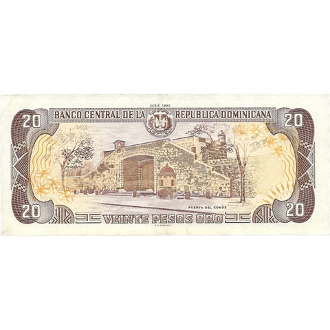 1992 Dominican Republic 20 Pesos Oro Banknote