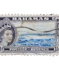 Bahamas Queen Elizabeth II 1954 1 and half d Blue & Black Used