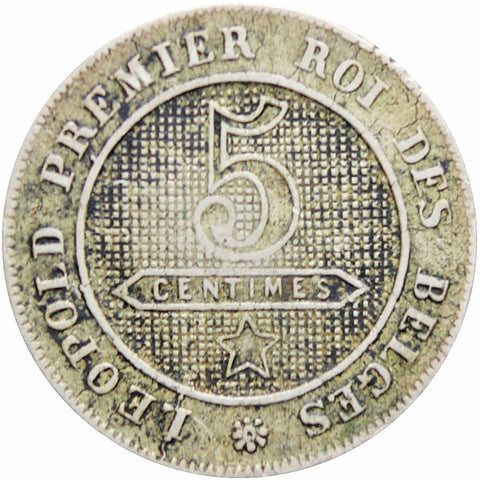 Belgium Leopold I 1863 5 Centimes Coin