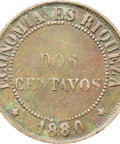 Chile 1880 2 Centavos Coin