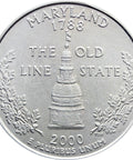 2000 P ¼ Dollar Washington Quarter Maryland United States Coin