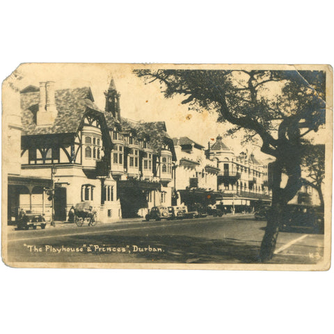 Durban, South Africa The Playhouse & Princes – Historic Street Scene Early 20th Century Postcard