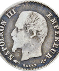 France 1860 20 Centimes Napoleon III Coin Silver