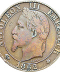 France 1862 5 Centimes Napoleon III Coin