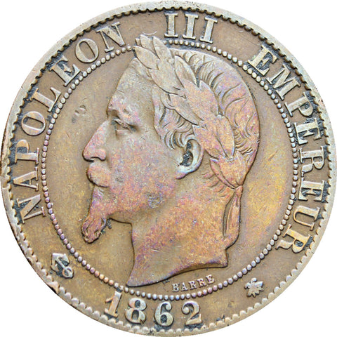 France 1862 5 Centimes Napoleon III Coin
