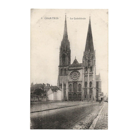 France Chartres Cathedral Vintage Postcard