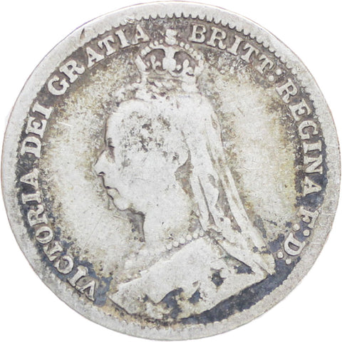 Great Britain Queen Victoria 1891 3 Pence Silver Coin (2nd portrait)