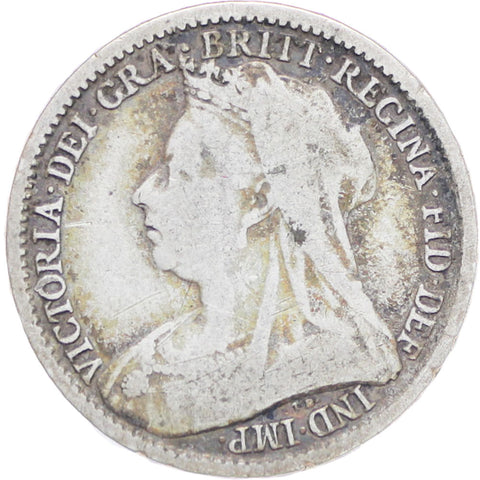 Great Britain Queen Victoria 1894 3 Pence Silver Coin (3rd portrait)