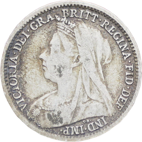 Great Britain Queen Victoria 1897 3 Pence Silver Coin (3rd portrait)