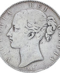 Great Britain Queen Victoria Crown 1845 Silver Coin Star Stops