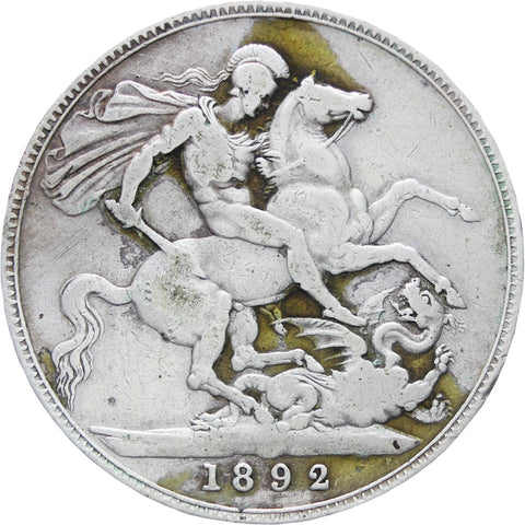 Great Britain Queen Victoria Crown 1892 Silver Coin