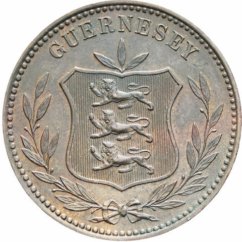 Guernsey 1885 H 8 Doubles Bronze Coin