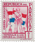 Paraguay Stamp 1957 1 Guaraní Soldier and Flag Heroes of the Chaco War