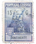 Portugal 1925 15 c - Portuguese centavo - Used Postage Stamp Marquis de Pombal rebuilder of Lisboa
