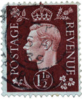 Stamp 1937 Great Britain King George VI 1 and half d. Postal Stamps United Kingdom British Collectible 1 and half pence