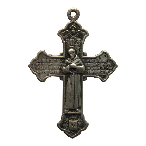 Vintage Reversible Cross St. Francis of Assisi and St. Anthony of Padua