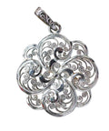 Vintage Silver Pendant Flower Design