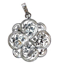 Vintage Silver Pendant Flower Design