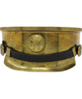 World War I Trench Art Officers Cap 1913 Crafted from an Artillery Shell Has Leather Band Belgium WW 1 and British Buttons