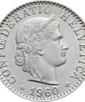 1960 Switzerland 20 Rappen Coin