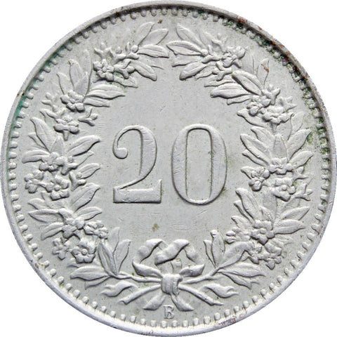 1960 Switzerland 20 Rappen Coin