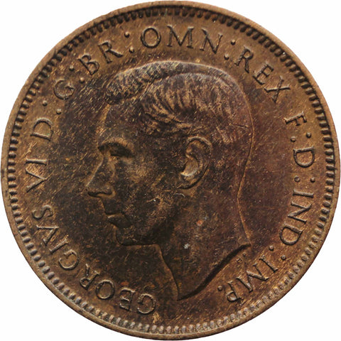 1948 1 Farthing George VI with IND IMP British Coin