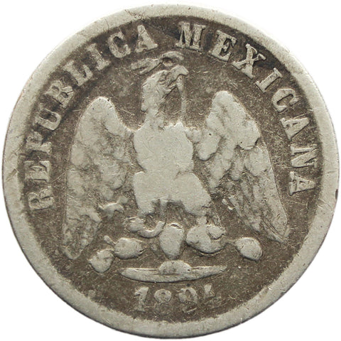 1894 Do D 10 Centavos Mexico Coin Silver Durango Mint