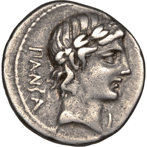 90 BC Roman Republic Coin Denarius Vibia Gaius Vibius Pansa Silver