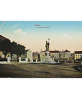 1914 Antique Memel National –Denkmal mit Borse Prussia Germany Lithuania Postcard