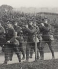 Folkestone British Soldiers Marching in the Countryside - World War I Postcard