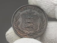 Guernsey 1885 H 8 Doubles Bronze Coin