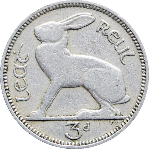 1946 Ireland 3 Pingin1/2 Reul Coin