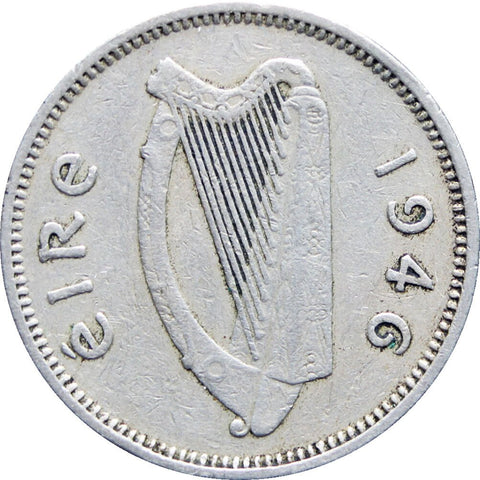 1946 Ireland 3 Pingin1/2 Reul Coin