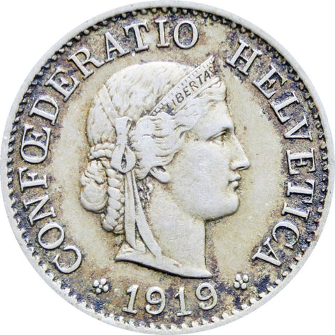 1919 Switzerland 5 Rappen Coin