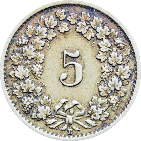 1919 Switzerland 5 Rappen Coin