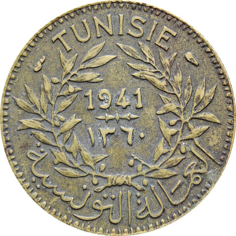 1941 Tunisia One Franc Coin Chambers of Commerce Coinage