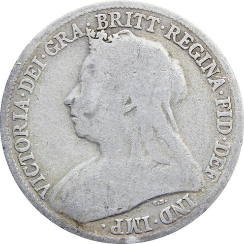 1897 Shilling Queen Victoria Great Britain Silver Coin