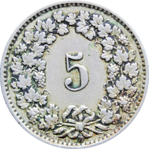 1925 5 Rappen Switzerland Coin