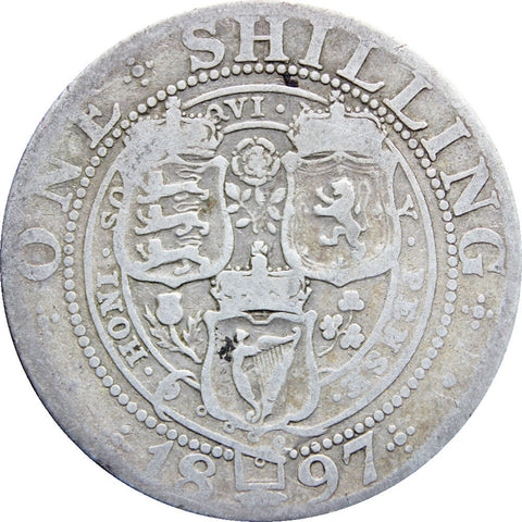 1897 Shilling Queen Victoria Great Britain Silver Coin