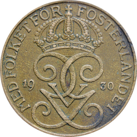 1930 5 Öre Gustaf V Sweden Coin