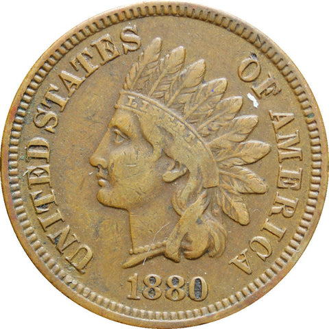 1880 One Cent United States Indian Head Coin