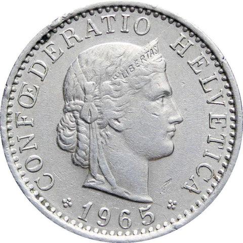 1965 20 Rappen Switzerland Coin