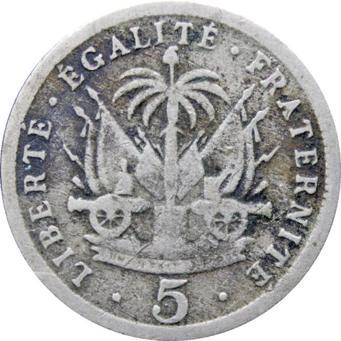 1905 5 Centimes Haiti Coin Pierre Nord-Alexis