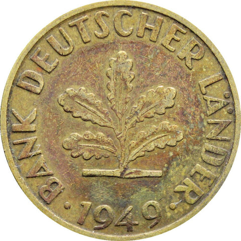 1949 5 Pfennig Germany - Federal Republic Coin Stuttgart Mint