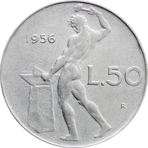 1956 50 Lire Italy Coin